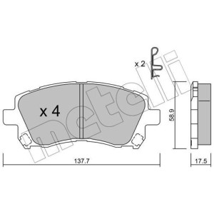 METELLI 22-0296-0 Pastiglie freno