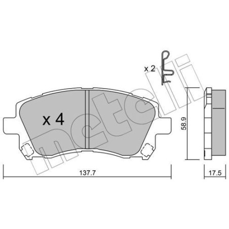 METELLI 22-0296-0 Brzdové destičky
