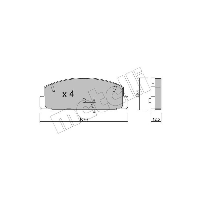 METELLI 22-0302-2 Brzdové platničky Zadné pre