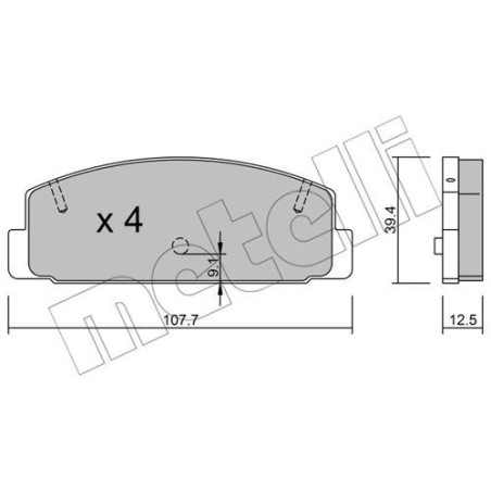 METELLI 22-0302-2 Klocki hamulcowe Tył dla
