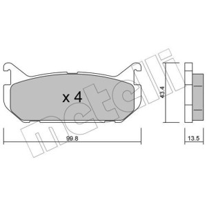 METELLI 22-0303-0 Plaquettes de frein Arrière pour