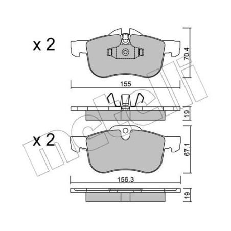 METELLI 22-0307-0 Brzdové platničky Predné pre