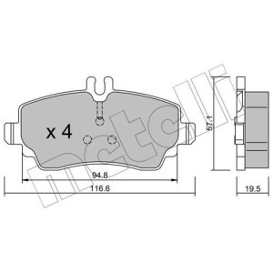 METELLI 22-0310-1 Brzdové platničky Predné pre