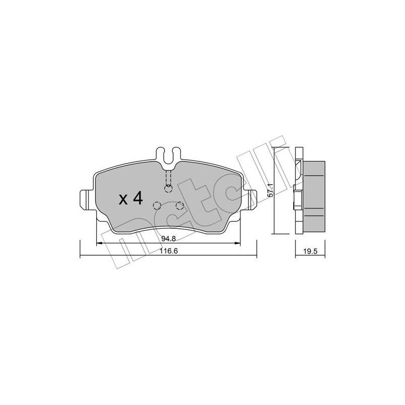 METELLI 22-0310-1 Brzdové platničky Predné pre