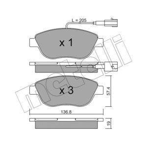 METELLI 22-0322-0 Pastillas de freno Delantero para