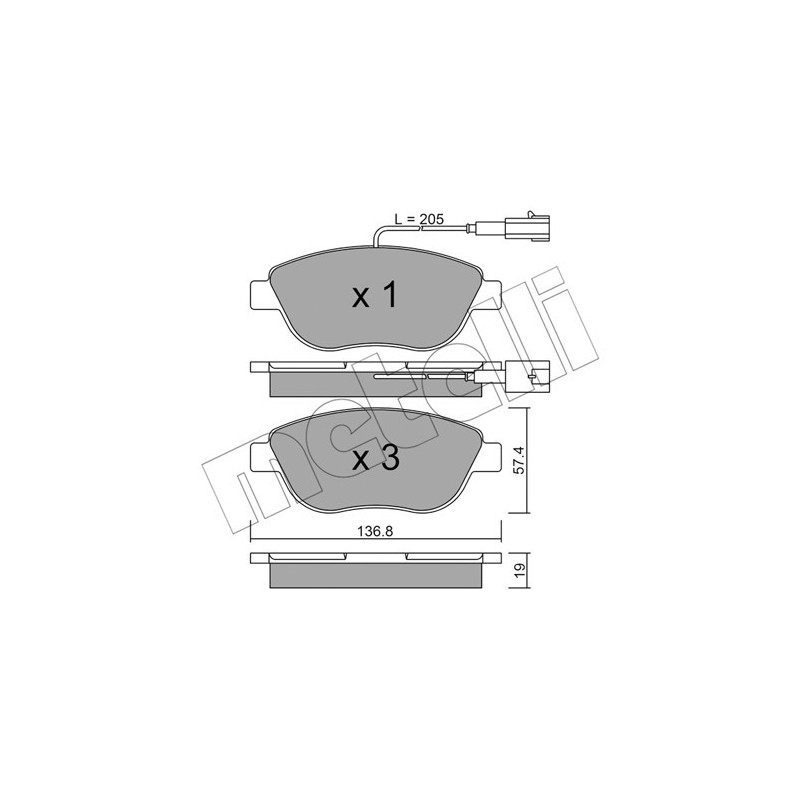 METELLI 22-0322-0 Klocki hamulcowe Przód dla