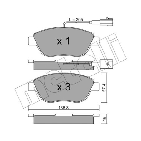 METELLI 22-0322-0 Bremsbeläge Vorne für