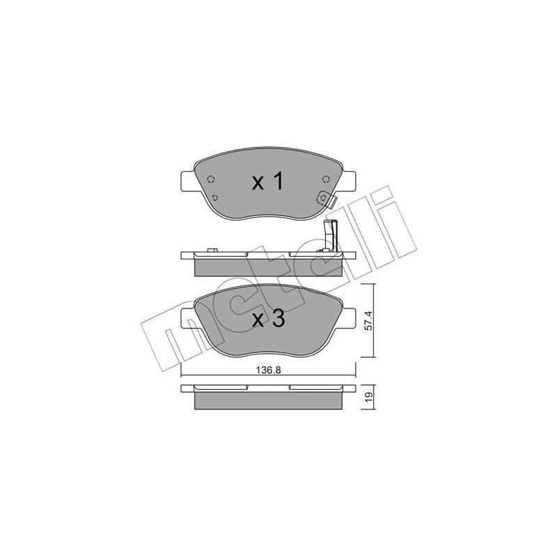 METELLI 22-0322-2 Klocki hamulcowe Przód dla