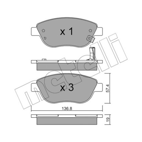 METELLI 22-0322-2 Brake Pads Set Front for