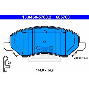 ATE 13.0460-5760.2 Pastillas de freno delantero para Lancer Galant ASX Sebring Compass Outlander