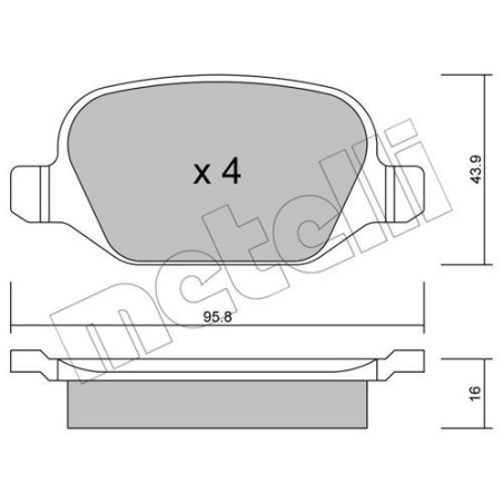 METELLI 22-0324-1 Klocki hamulcowe Tył dla