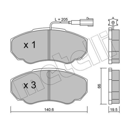 METELLI 22-0325-0 Brzdové platničky Predné pre