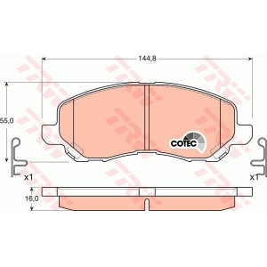 Pastiglie freno Anteriore per Chrysler Citroen Jeep Lancia Mitsubishi Peugeot TRW GDB3287 COTEC