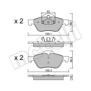 METELLI 22-0335-0 Brake Pads Set