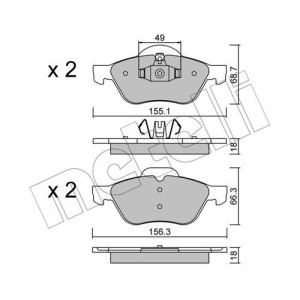METELLI 22-0335-1 Bremsbeläge Vorne für