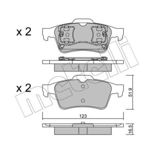 METELLI 22-0337-0 Brake Pads Set Rear for