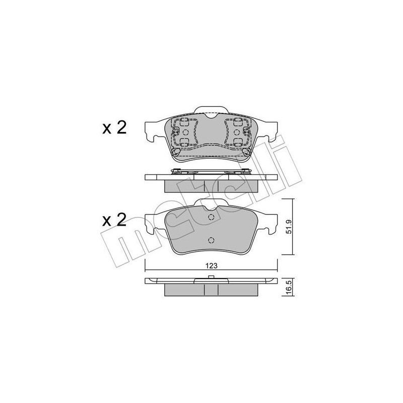 METELLI 22-0337-0 Brake Pads Set Rear for