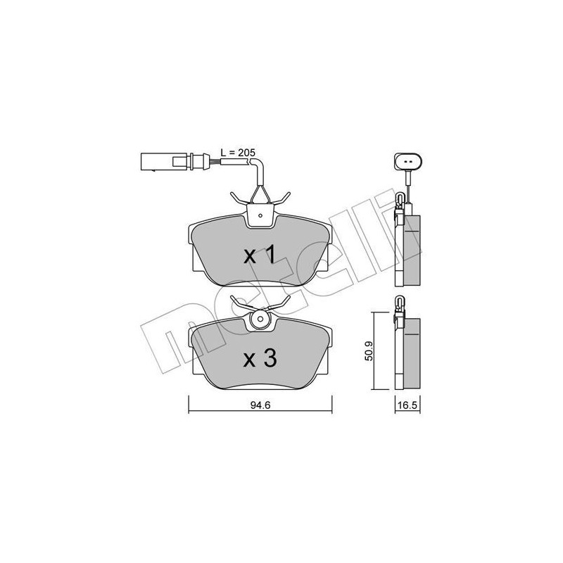 METELLI 22-0346-1 Bremsbeläge Hinten für