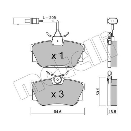 METELLI 22-0346-1 Klocki hamulcowe Tył dla