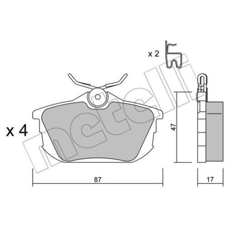 METELLI 22-0347-0 Bremsbeläge Hinten für
