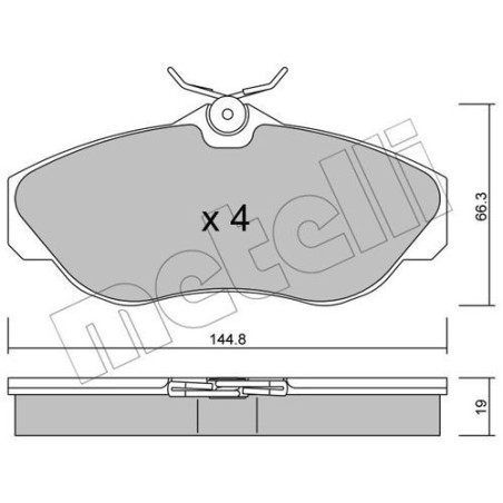 METELLI 22-0350-0 Brzdové platničky Predné pre