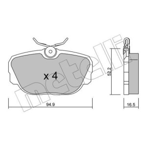 METELLI 22-0351-0 Pastillas de freno Trasero para
