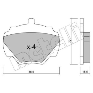 METELLI 22-0353-0 Brzdové destičky