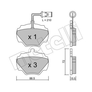 METELLI 22-0353-1 Pastillas de freno Trasero para