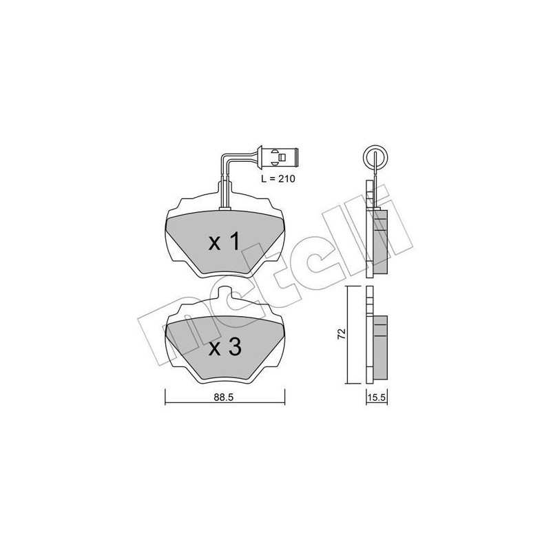 METELLI 22-0353-1 Plaquettes de frein Arrière pour
