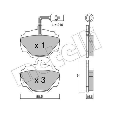 METELLI 22-0353-1 Bremsbeläge Hinten für