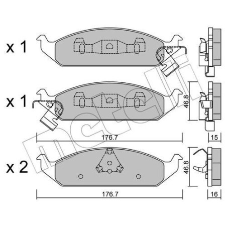 METELLI 22-0355-0 Brzdové destičky