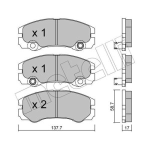 METELLI 22-0357-1 Brzdové platničky Predné pre