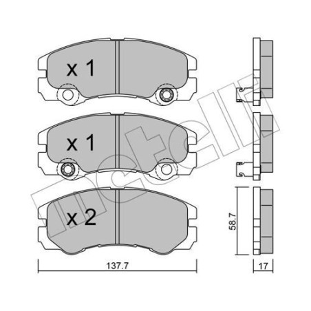 METELLI 22-0357-1 Brzdové platničky Predné pre