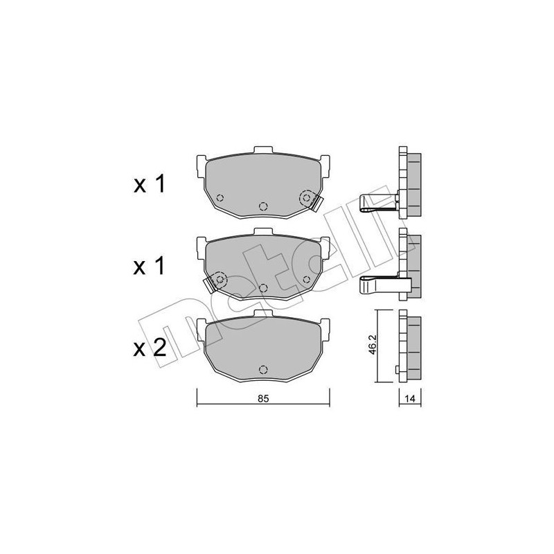 METELLI 22-0362-0 Brake Pads Set Rear for