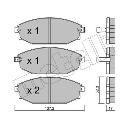 METELLI 22-0363-0 Bremsbeläge Vorne für