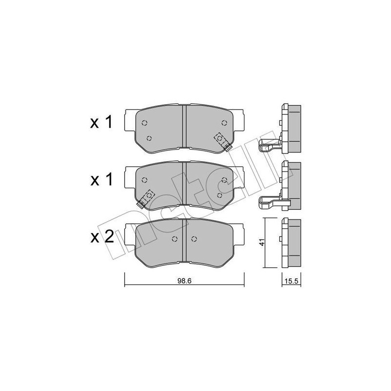 METELLI 22-0365-0 Brake Pads Set Rear for