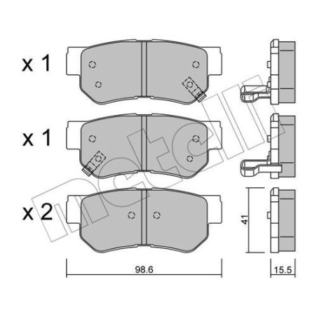 METELLI 22-0365-0 Plaquettes de frein Arrière pour