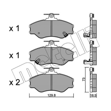 METELLI 22-0366-0 Brzdové platničky Predné pre