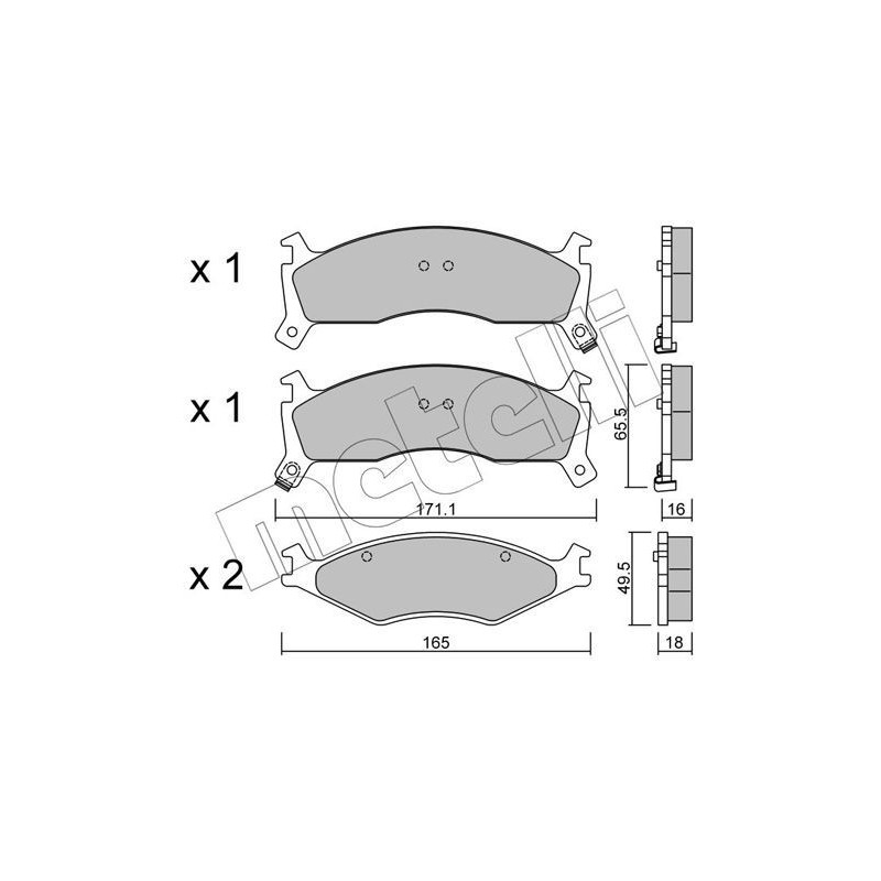 METELLI 22-0375-0 Brzdové platničky Predné pre