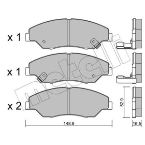 METELLI 22-0376-0 Brzdové platničky Predné pre