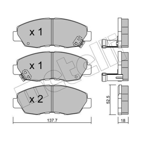 METELLI 22-0384-0 Bremsbeläge Vorne für