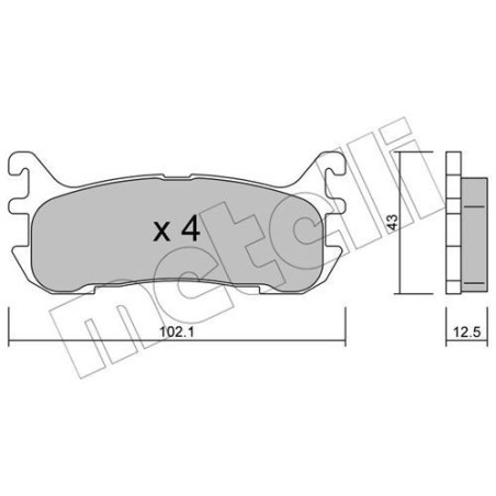 METELLI 22-0393-0 Pastiglie freno Posteriore per