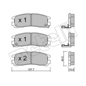 METELLI 22-0398-0 Brake Pads Set Rear for