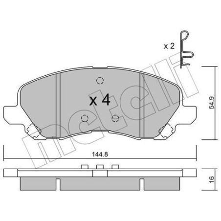 Pastillas de freno Delantero para Chrysler Citroen Jeep Lancia Mitsubishi Peugeot METELLI 22-0481-0