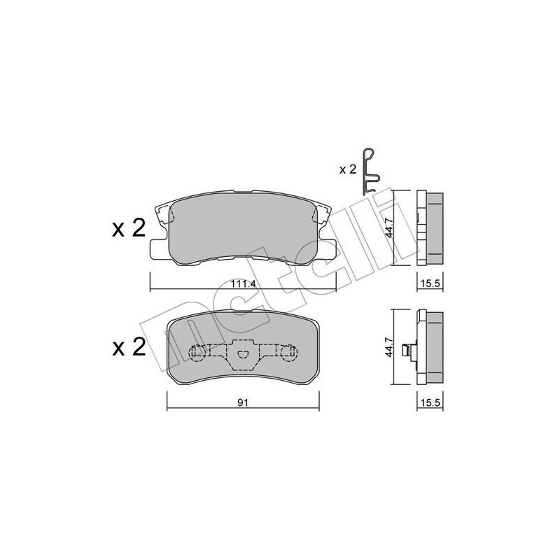METELLI 22-0400-0 Brake Pads Set Rear for