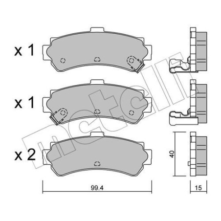 METELLI 22-0403-0 Bremsbeläge Hinten für