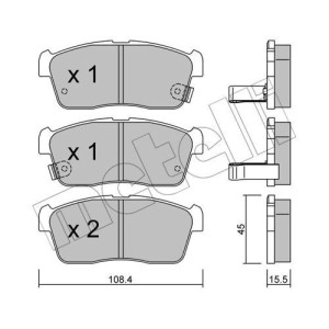 METELLI 22-0415-0 Brzdové platničky Predné pre