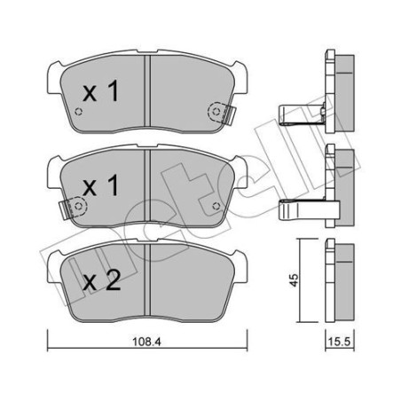 METELLI 22-0415-0 Klocki hamulcowe Przód dla