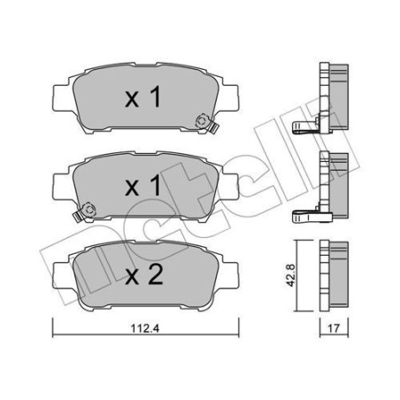 METELLI 22-0428-0 Klocki hamulcowe Tył dla