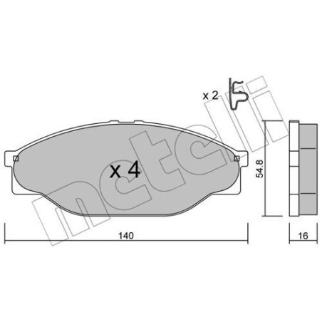 METELLI 22-0433-0 Brake Pads Set Front for